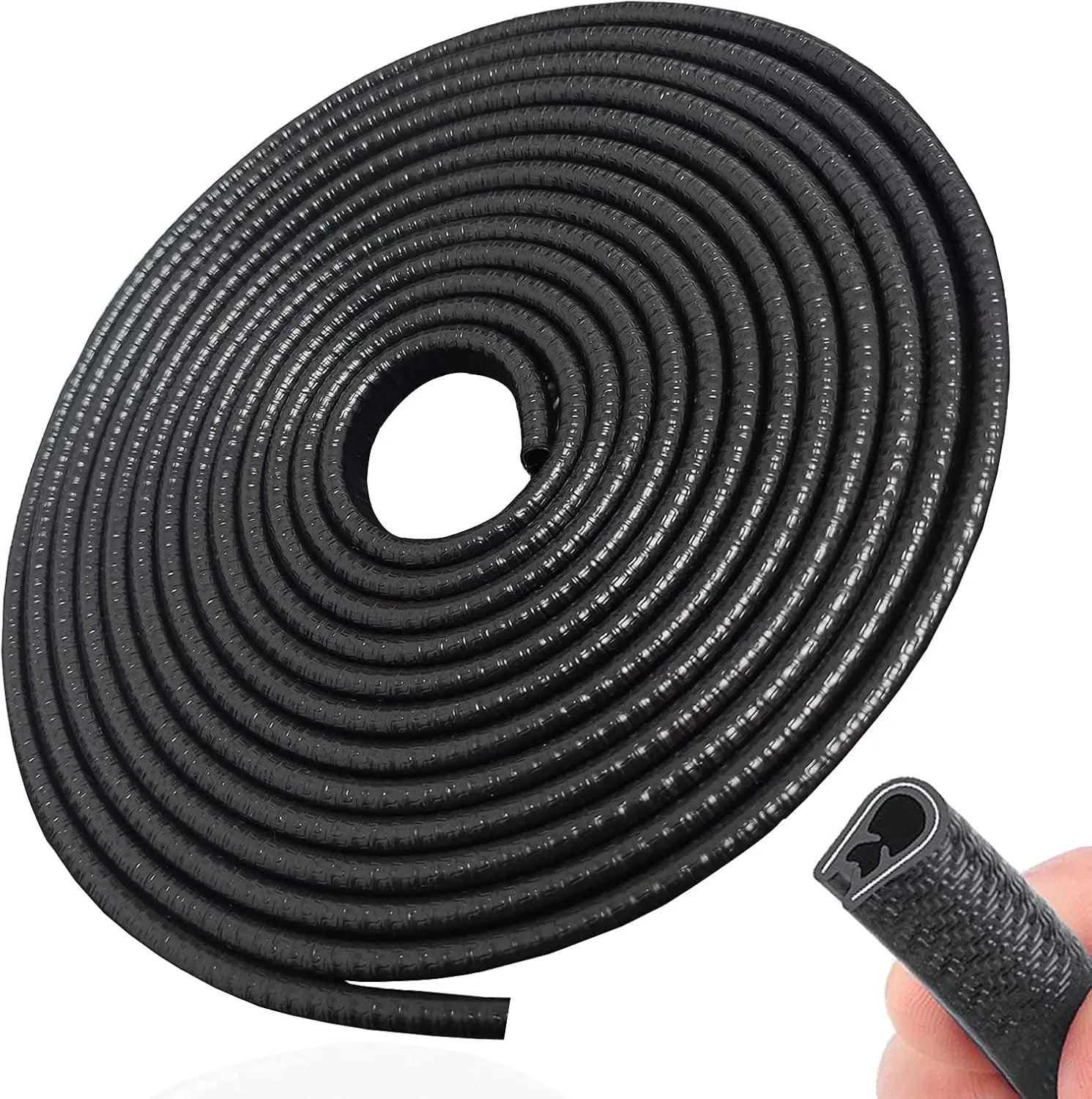 Door Edge Guard Black Car Door Protector Edge Guards Rubber Auto Door Trim U Shape Build in Metal Sheet No Need Adhesive