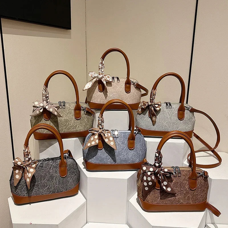 2024 New! Retro Stylish Ruffled Shell Bag - High - End Printed, Ideal for Women's Casual Outings & Versatile Use Free Shipping