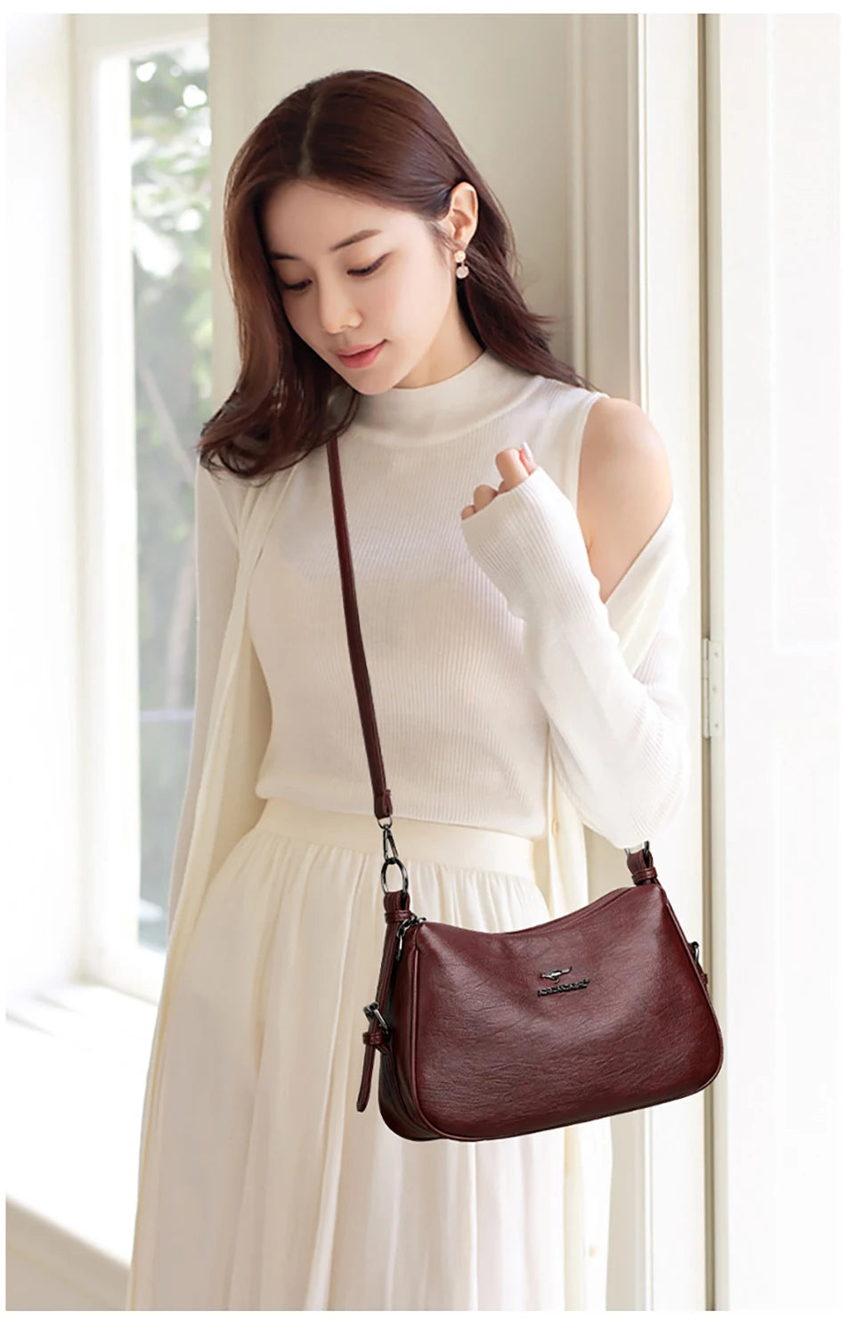 Luxury Designer Ladies Handbags New High Quality Leather Shoulder Bag for Women Female Retro and Minimalist Crossbody Bag Purses