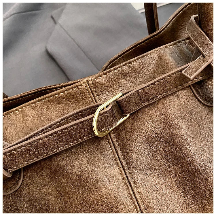 Women's Tote Bag, Large Capacity Soft Leather Shoulder Bag, Retro Casual Handbag, Perfect for Commuting Handbags Travel Bag