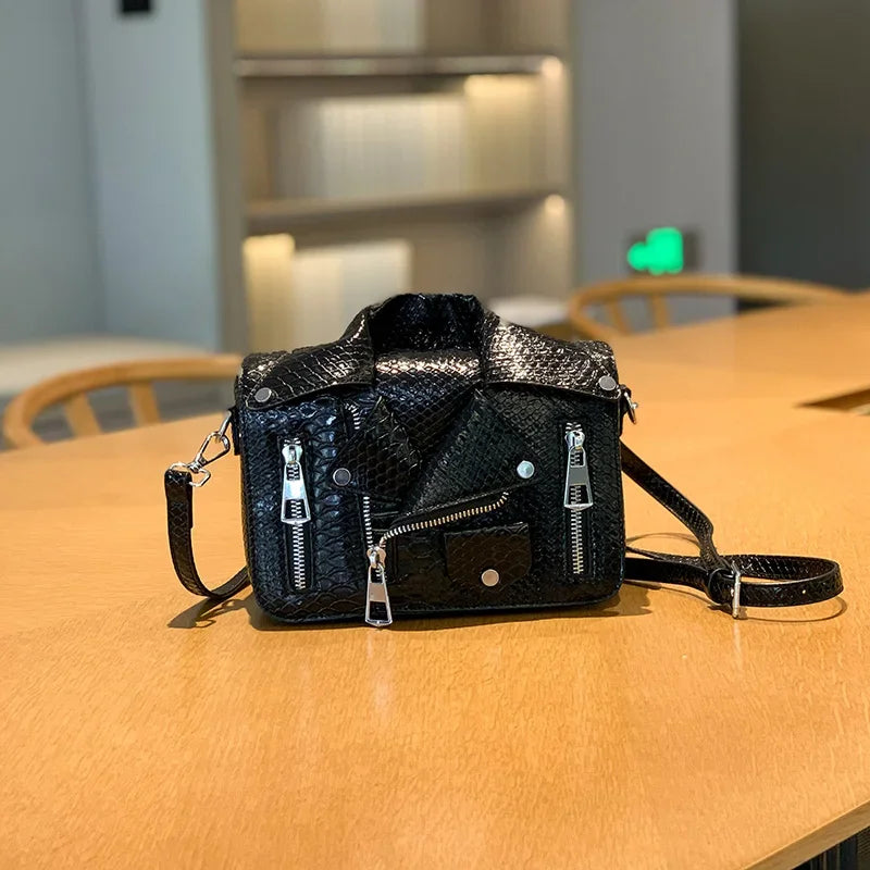 Shoulder Bag Tote 2025 Trend Lapel Jacket Women's Bag  Purse Fashion Rivets Zipper Female Crossbody Bag Luxury Handbag