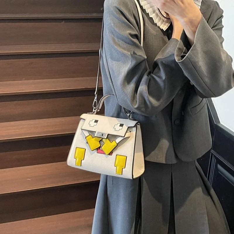 Vintage Distressed Leather Messenger Bag Multi-Pocket Crossbody Purse for Women Retro Shoulder Tote, Textured Day-to-Night Bag