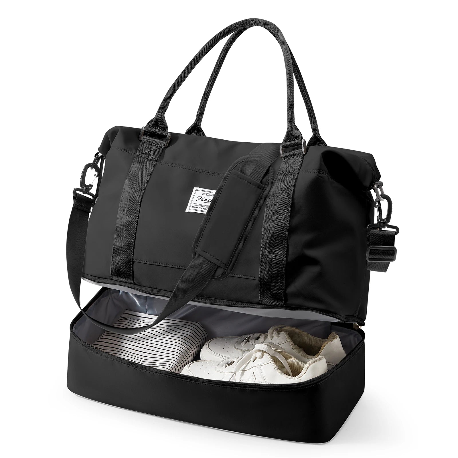 Travel Duffel Bag,Sports Tote Gym Bag Shoulder Weekender Overnight Bag for Women, Carry on Bag with Wet Pocket Expandable Bag