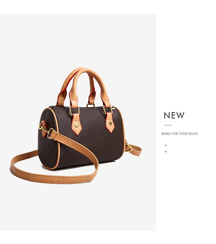 Luxury PU Women's Shoulder Bag - Pillow Boston Bag, Adjustable Crossbody/Handheld/Underarm, Spacious Multi-Way Purse