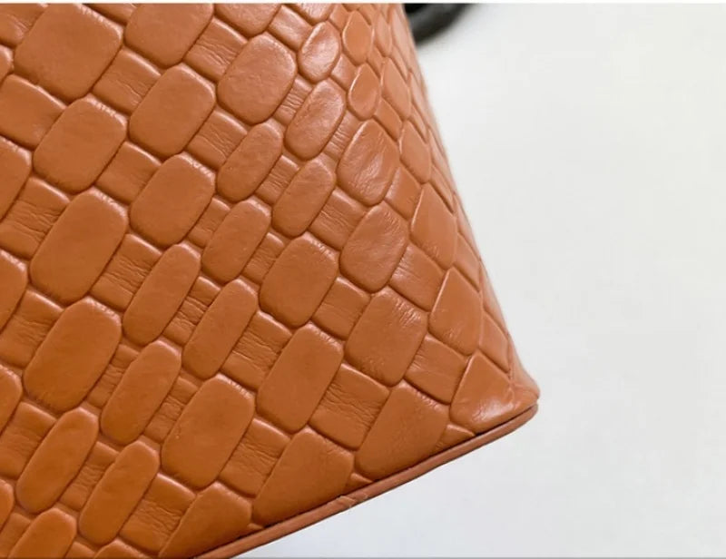 Luxury Women's Tote Bag, Chic V Shaped Stylish Pu Leather Bucket Bag, Top Cover Handbag Women Shoulder Crossbody Bags for Woman