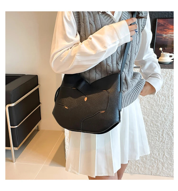 Luxury Designer Bag Fashion Women's PU Leather Shoulder Bag Minimalism Solid color Crossbody Bags for Women Ladies Handbag