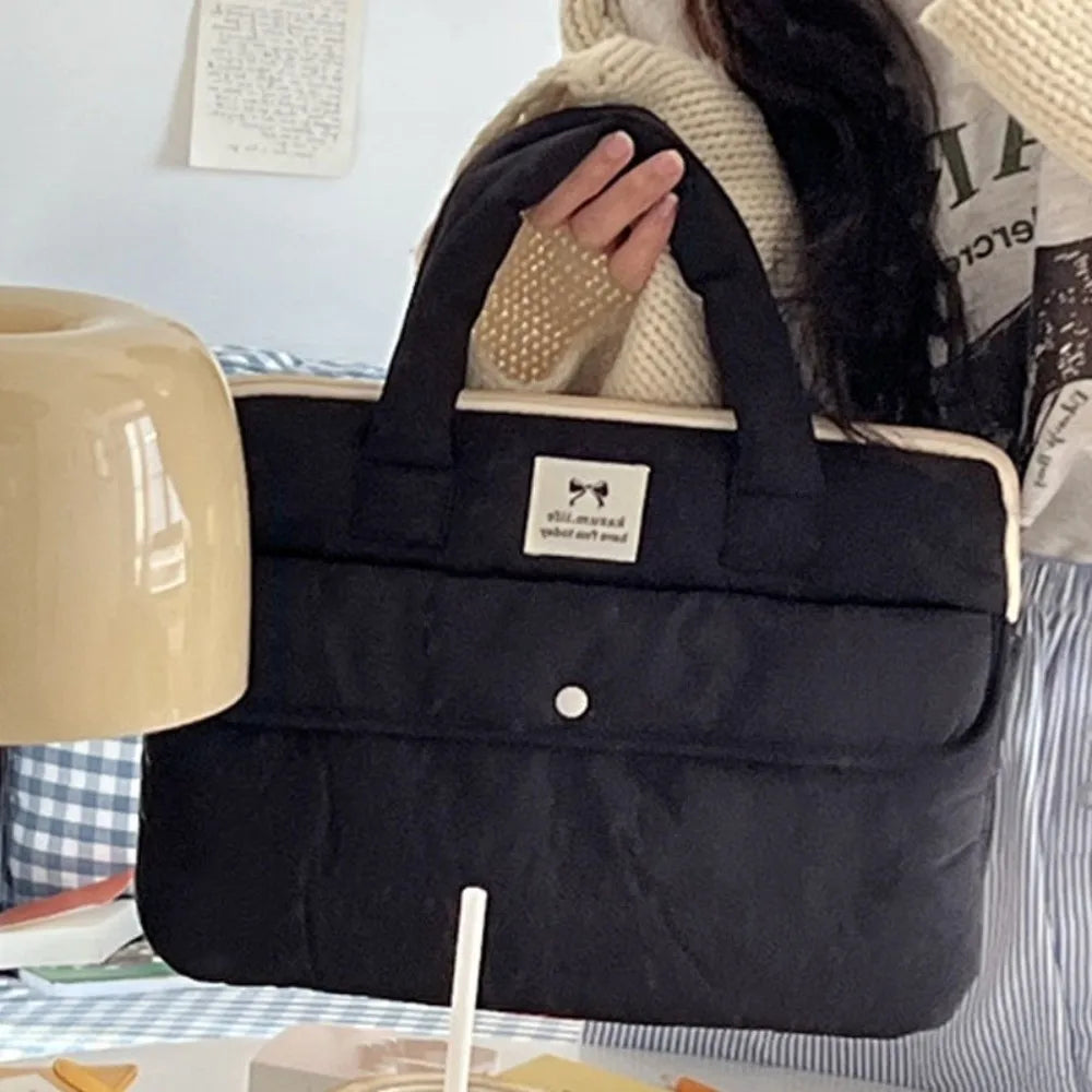 Simple 15.6inch Portable Laptop Bags Bow Lightweight Laptop Case Cartoon Cute Notebook Sleeve Women's Bag