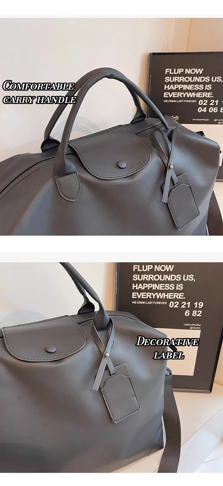 Women's Yoga Fitness Bag Short Trip Travel Bag Waterproof Soft Large Capacity