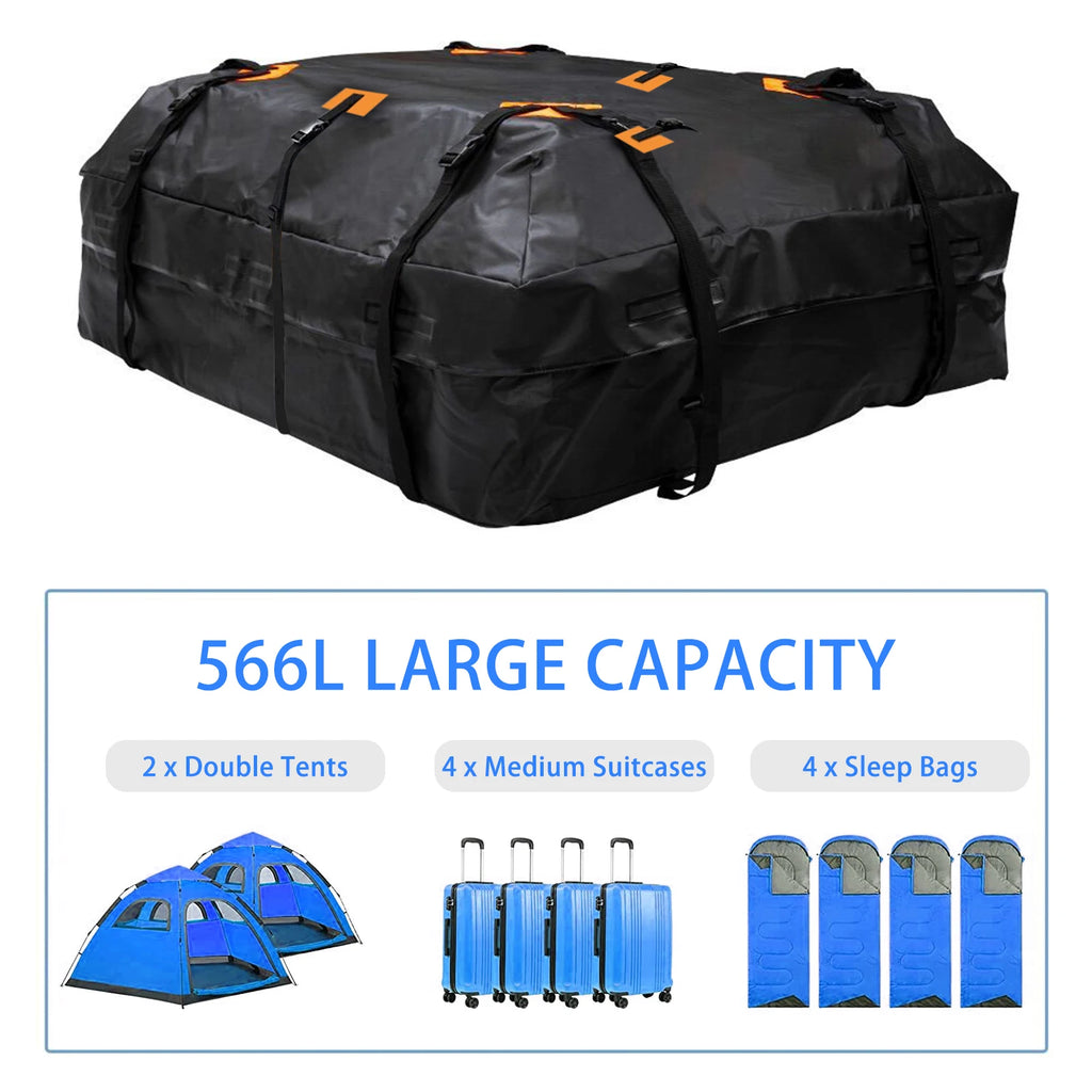 Universal Car Roof Cargo Bag for Vehicles with or without Roof Rack Crossbars Cargo Carrier Storage Bag 20 Cubic Feet Foldable