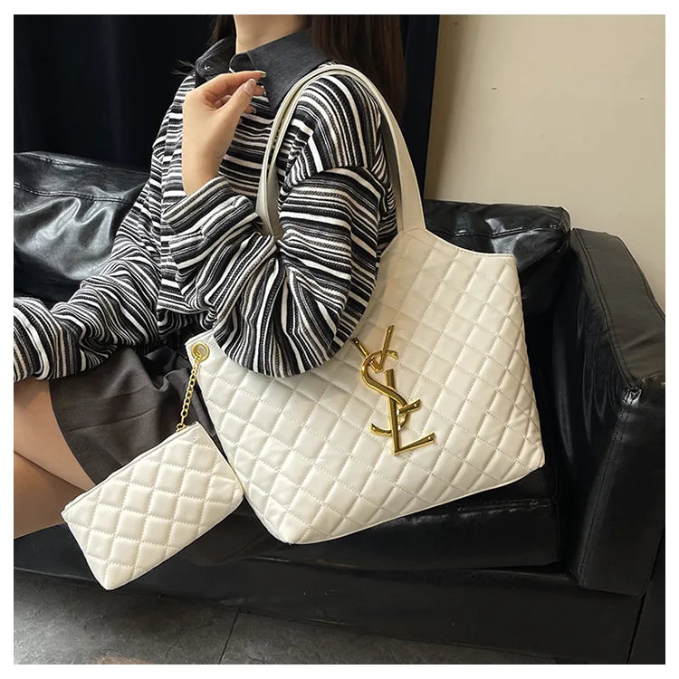 2025 New Women's Tote Bag Diamond Quilted Mother Daughter Purse, Retro Handheld Shoulder Bag, Spacious & Stylish, Casual/Office
