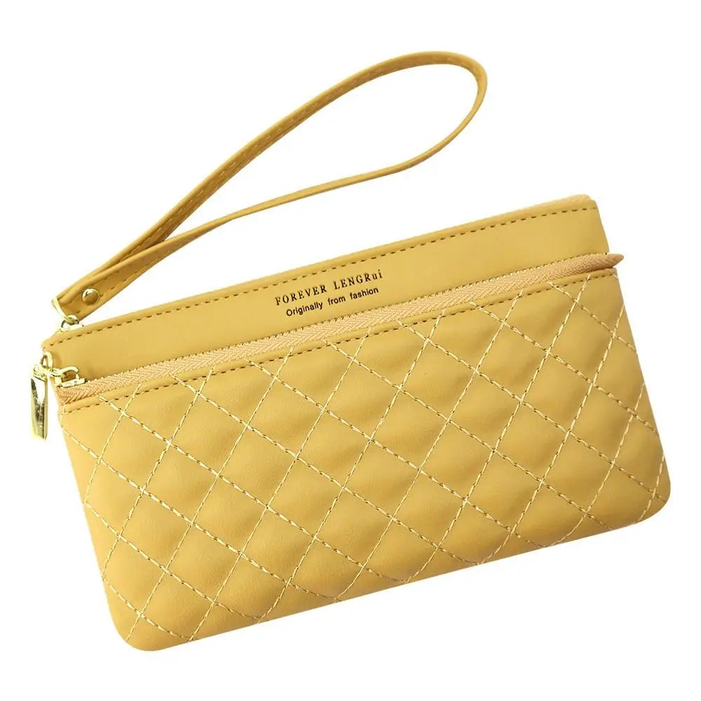 Clutch Bag, Long Shape, Can Hold a Lot of Things, Thin Type, with A Zipper. Can Fit a Mobile Phone, Korean Style for Women