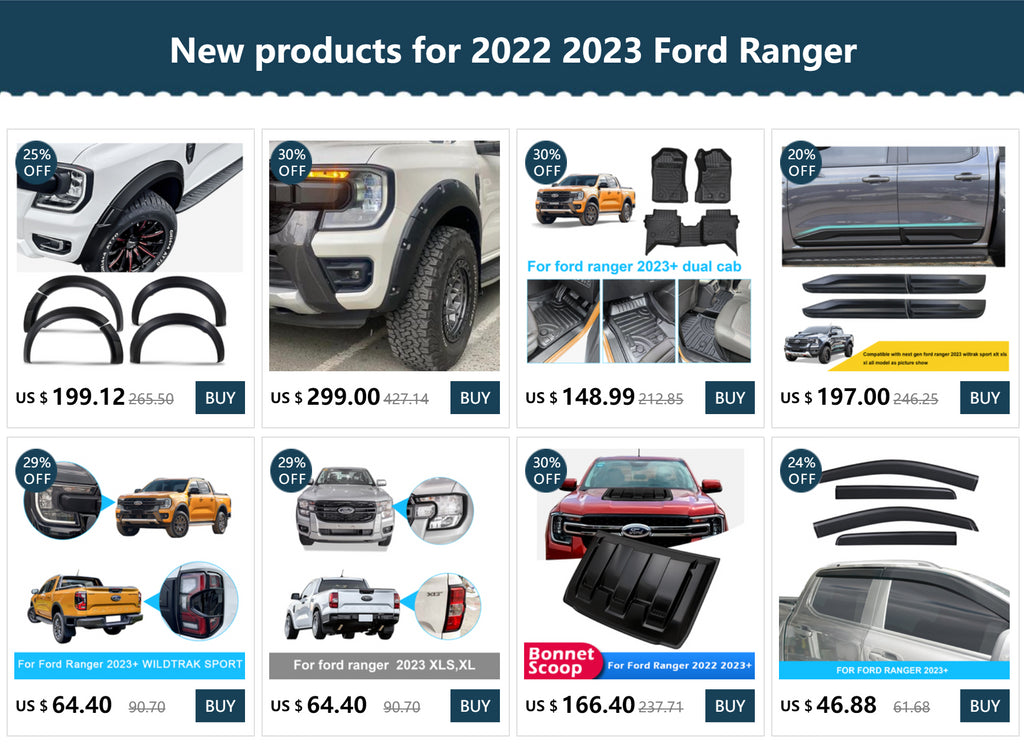 Sun Rain Guard Window Dflectors Window Visor  for Ford Ranger Raptor Next Gen 2023 2024 Double Cabin Model Weather Shield  4PCS
