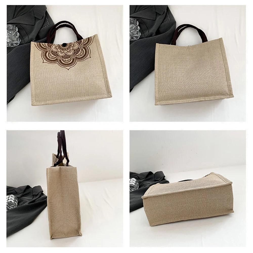 Canvas Handbags For Women Fashion Tote Beach Bags Reusable Shopping Bags Casual Large Capacity Designer Shoulder Pouch Bags