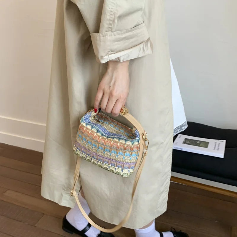 Fresh Style Small Square Bag Summer New Fashion Shoulder Crossbody Handbag Soft Polyester Fiber Internal Structure Hip Hop