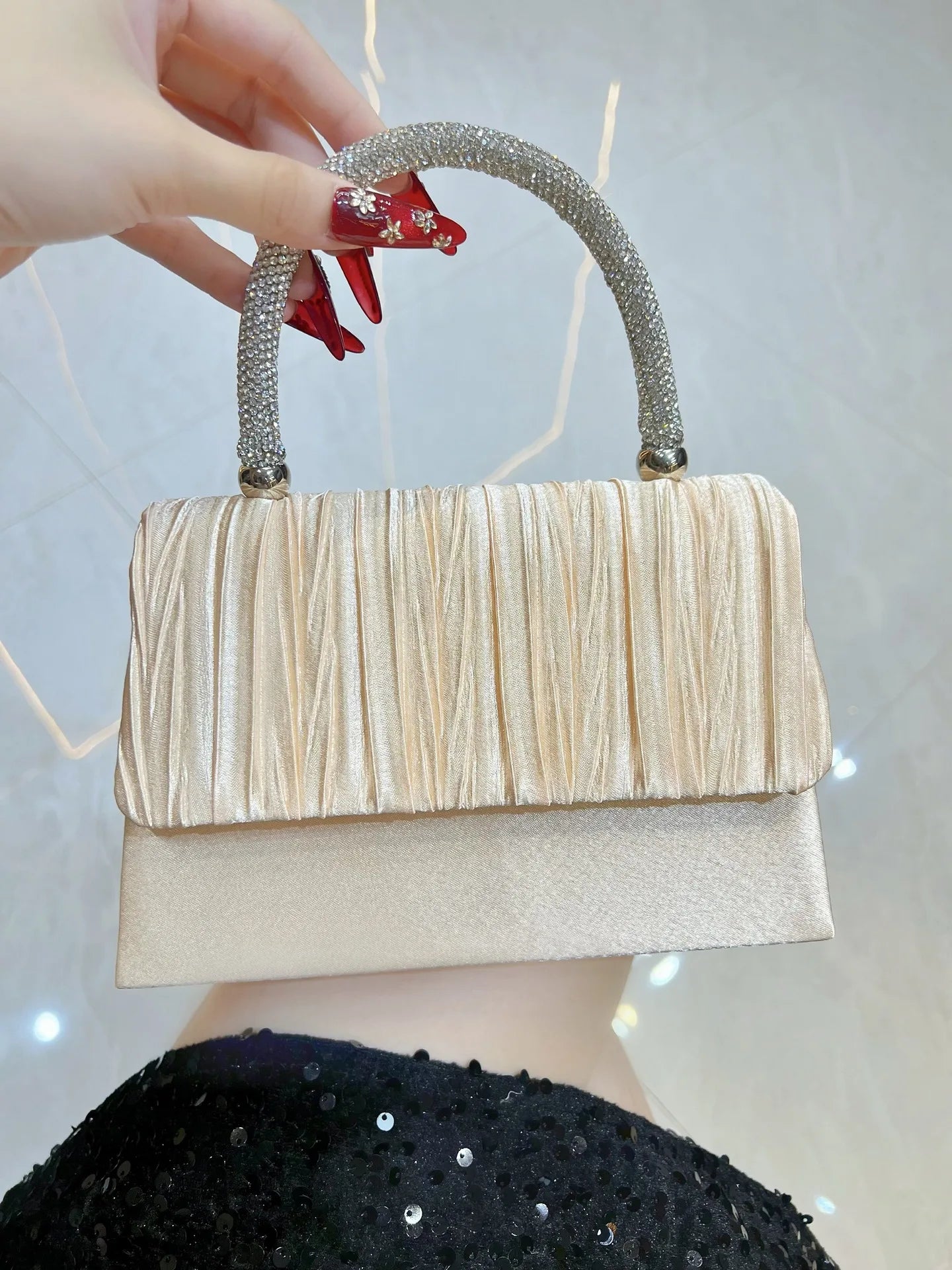 Luxury Handbags Women Bags Designer Evening Bags 2025 Fashion Shoulder Bags Dinner Party Purse Metal Handle Pouch Sac