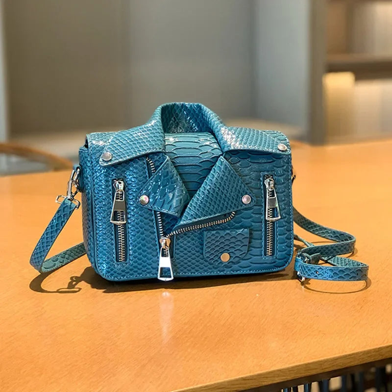 Shoulder Bag Tote 2025 Trend Lapel Jacket Women's Bag  Purse Fashion Rivets Zipper Female Crossbody Bag Luxury Handbag