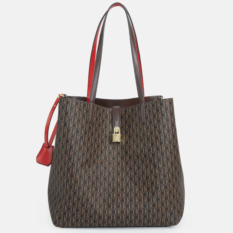 CHCH Women's Tote Bag Summer New Large Leisure Personalized Bag Retro Capacity Mother and Child Wallet