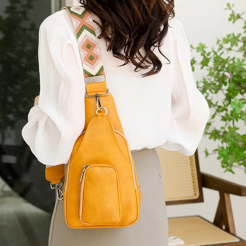 Bags for Women Newly Women Chest Pack Female Sling Bags Crossbody Waterproof Shoulder Chest Bag Casual PU Leather Messenger Pack