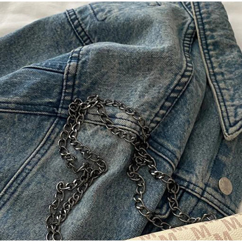 Luxury Letter Print Crossbody Shoulder Bag,Chain Buckle Compact Chic Women Sling Bag,Lady Vintage Casual Personalized Square Bag