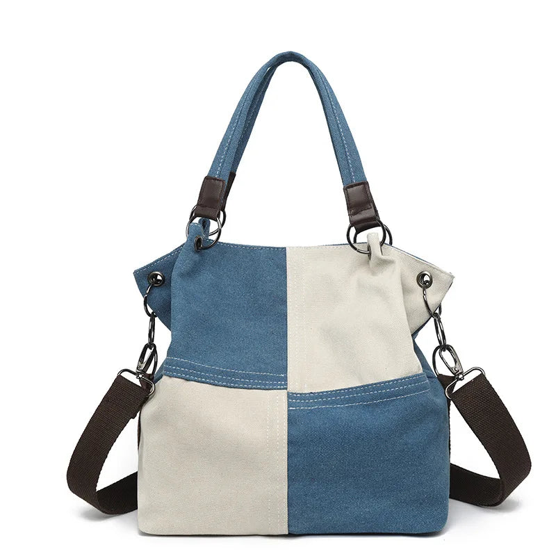 New Canvas Retro Shoulder Bag Simple Fashionable Versatile Women's Commuting Bag Large Capacity Crossbody Bag