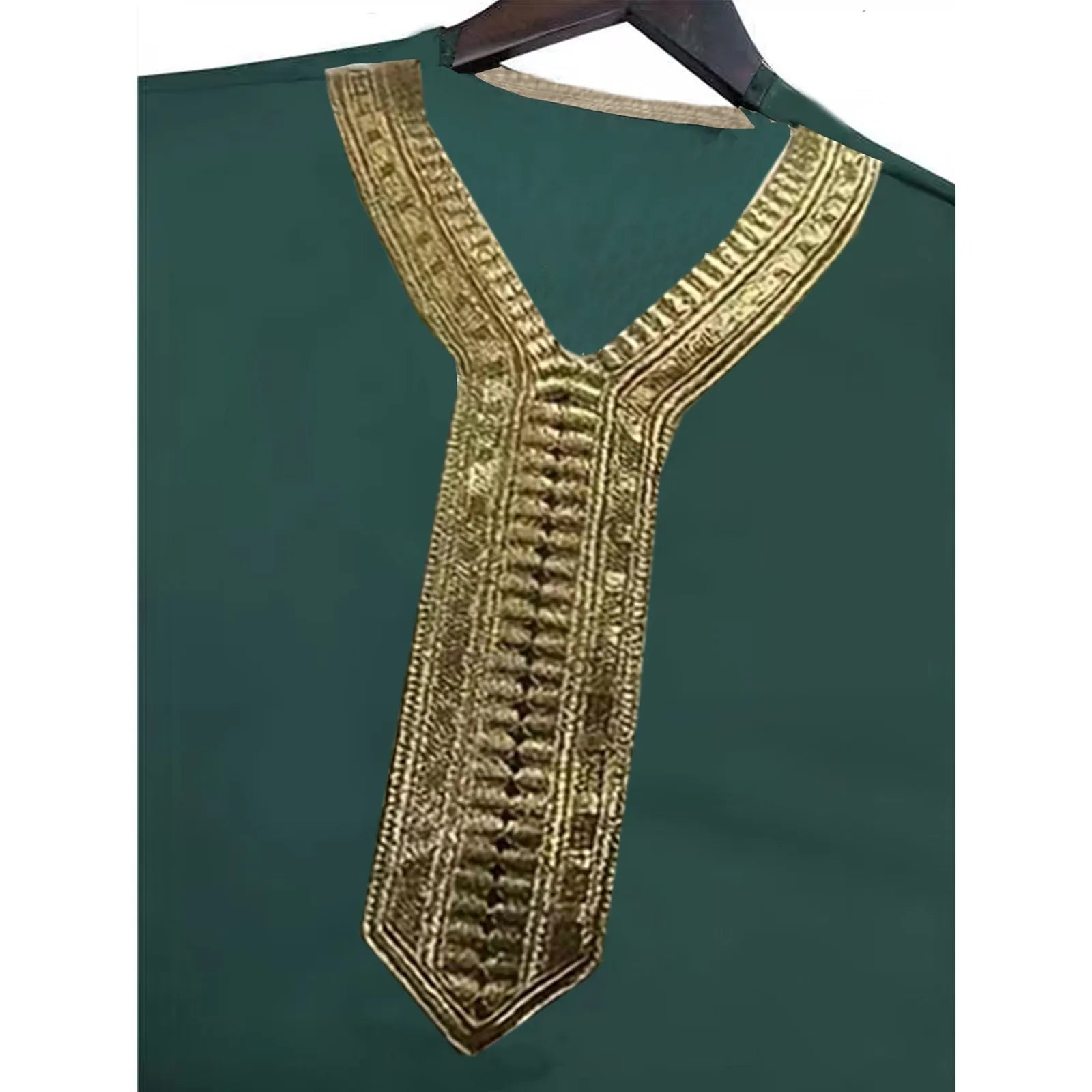 Men's Muslim Robe Arab Middle Robe Long Sleeve Embroidered Long Shirt Prayer Simple Loose Clothing