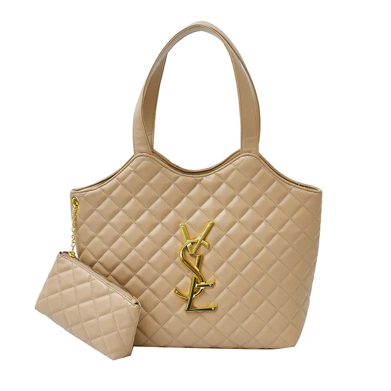 2025 New Women's Tote Bag Diamond Quilted Mother Daughter Purse, Retro Handheld Shoulder Bag, Spacious & Stylish, Casual/Office