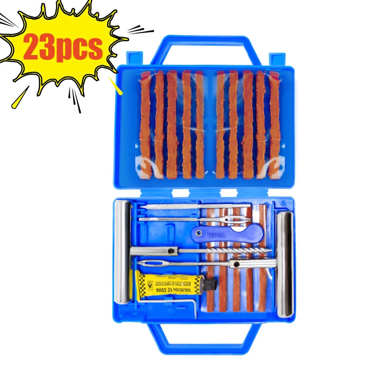 Car Tire Repair Tool Kit Vacuum Tyre patches maintenance special tool with Rubber Strips Glue Auto Bike Motorcycle Puncture Plug