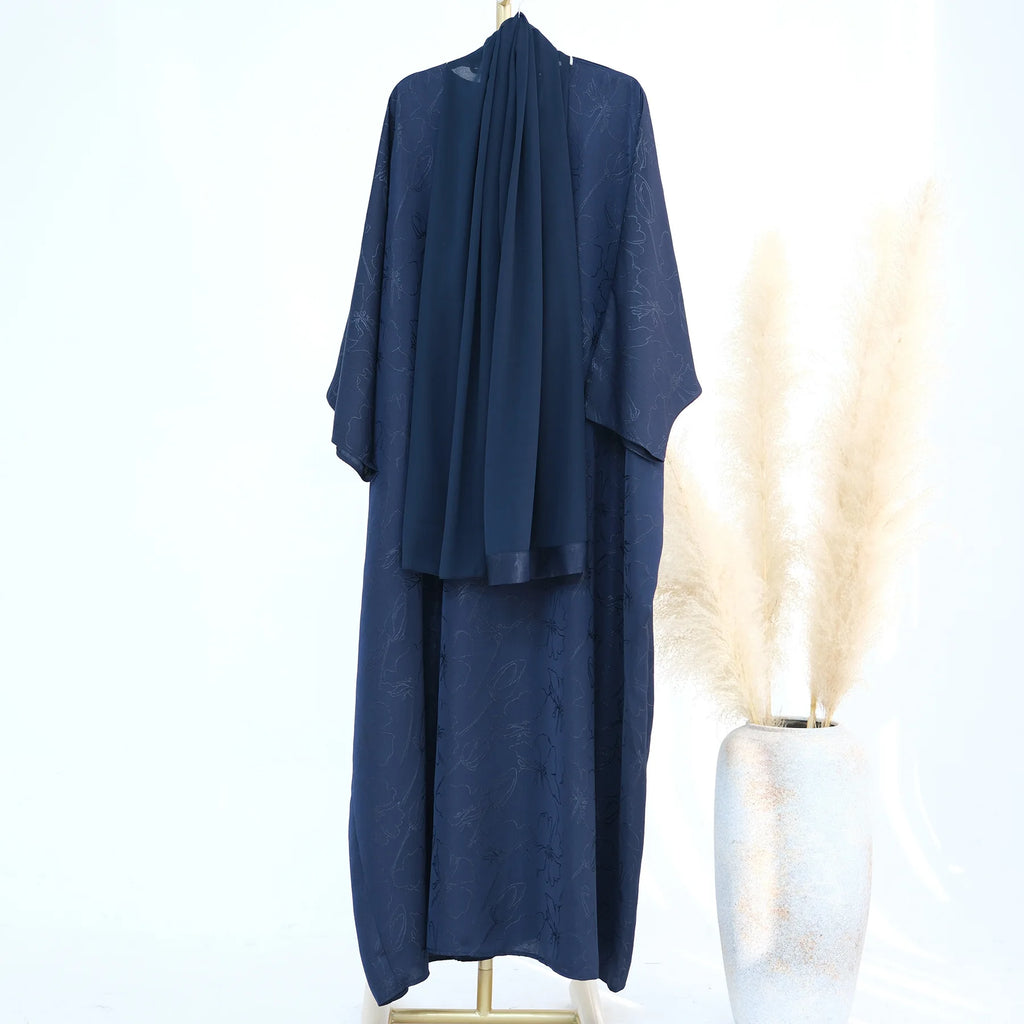 Luxury 2 Piece Muslim Outift Sets for Women Ramadan Dubai Hijab Abaya Dress Islamic Party Kaftan Robe Elegant Turkey Gown 2025