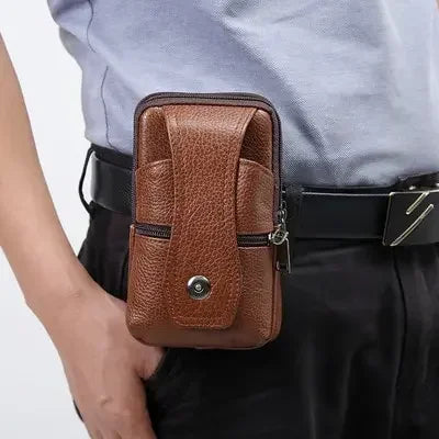 New Men's Large Capacity Mobile Phone Belt Bag Multi functional Waterproof Belt Waist Bag