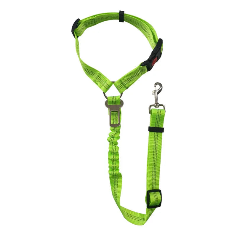 Dog Seat Belt for Car,Dog Car Harness Seatbelt Adjustable with Elastic Bungee Buffer, 2in1 Pet Leash Restraint Dog Safety Tether