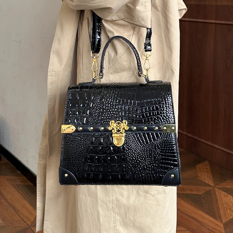 Chic Ladies Leather Shoulder Bag Luxury Crossbody Handbag Women's Designer Tote Purse Classic Elegant Style