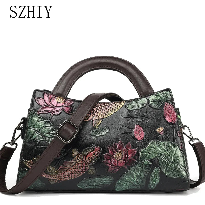 Luxury Designer Handbag Women One Shoulder Bag Retro Goldfish Diagonal Cross Bag High-quality Office Handbag New Crossbody Purse