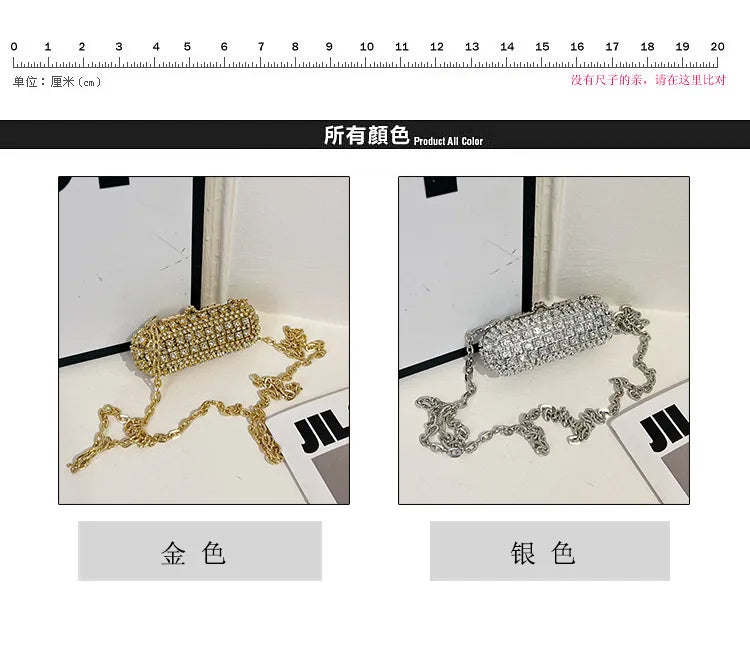 Mini Evening Bags for Women 2025 New Fashion Diamonds Shoulder Bag Ladies Luxury Cute Chain Party Lipstick Crossbody Bag Woman