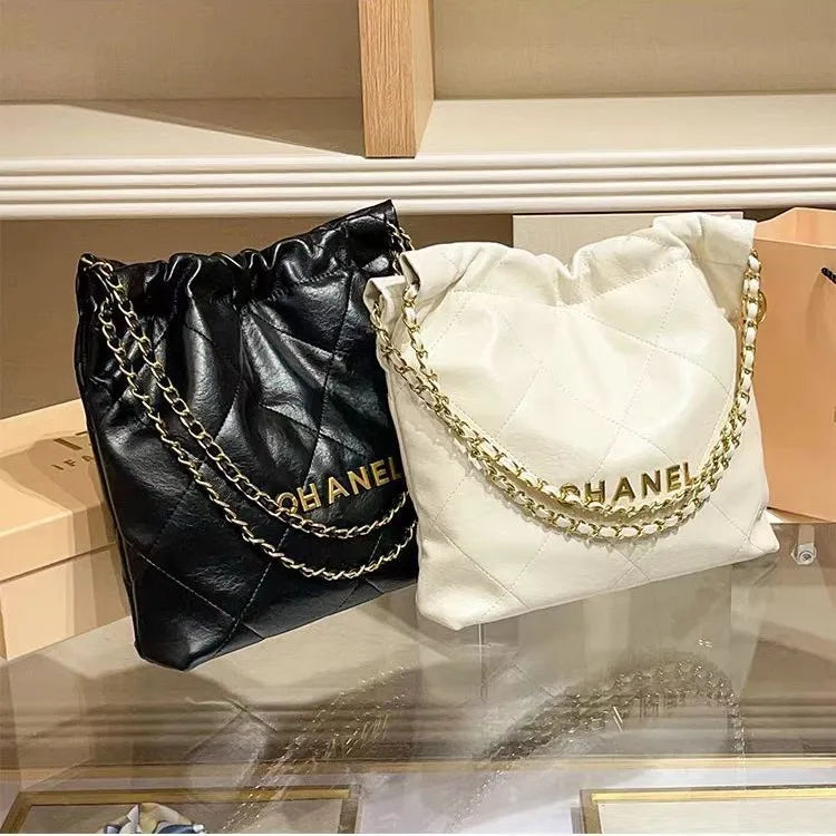 2025 New Garbage Bag Tote Bag Women's Large Capacity Diamond Grid Chain Premium Single Shoulder Underarm Bag