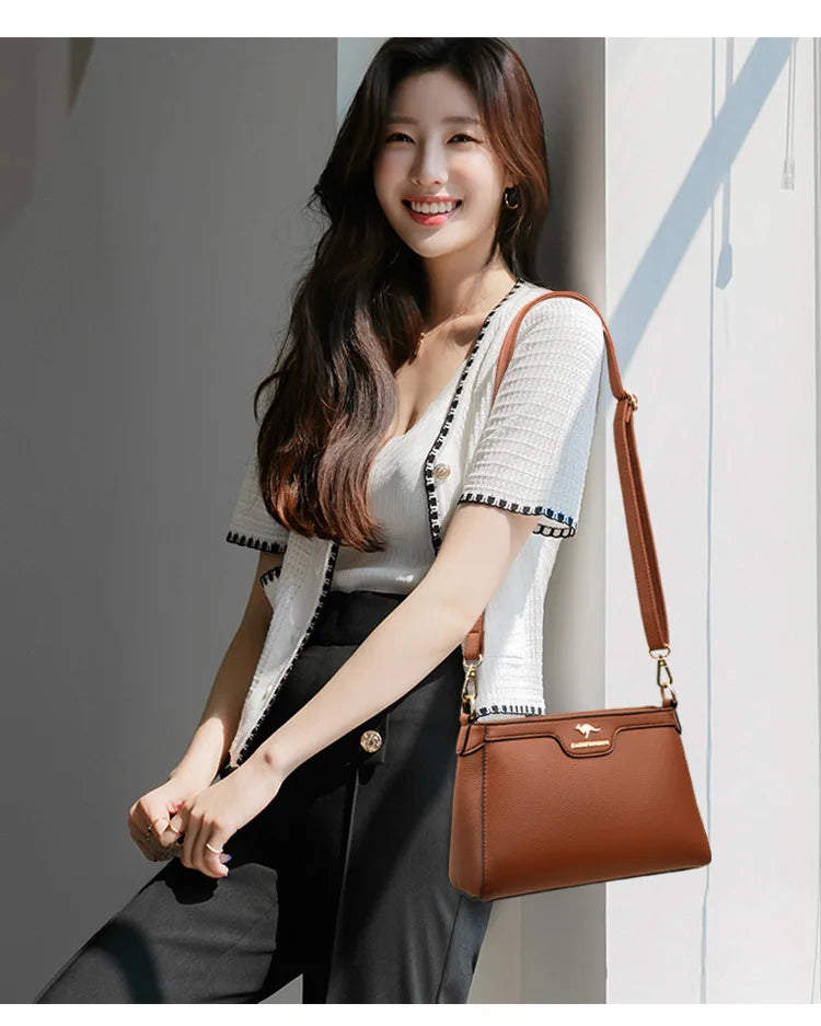 Fashionable Urban Women's Crossbody Bag Single Shoulder Bag Small Square Bag Stylish Mom Bag PU Material Medium Size Zipper O...