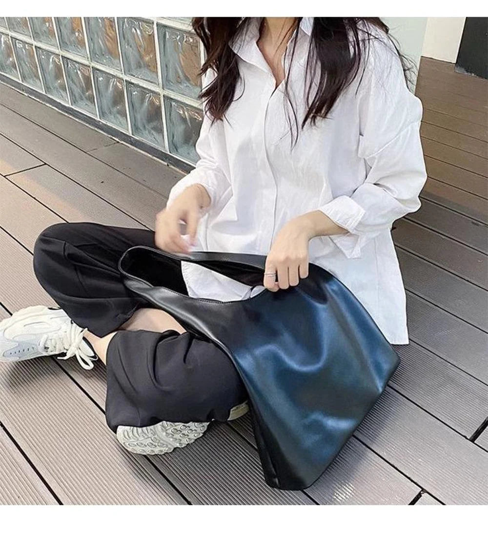 Luxury Shoulder Bag For Women Girls Totes Bags Fashion Commuting Large Capacity Soft Leather Underarm Shoulder Bag Handbag Women