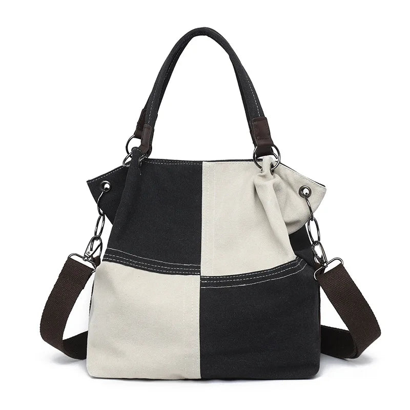 New Canvas Retro Shoulder Bag Simple Fashionable Versatile Women's Commuting Bag Large Capacity Crossbody Bag