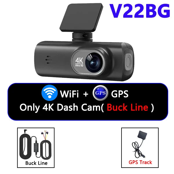 Dash Cam 4K UHD for Car Camera Front Rear Dual Lens With GPS WiFi 24h Parking Mode Night Vision Car DVR Video Registrator