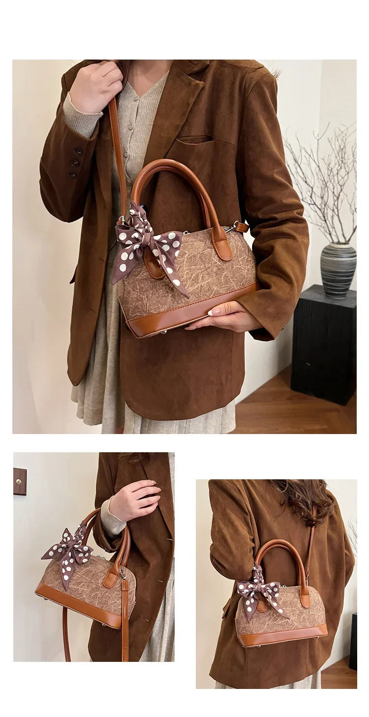 2024 New! Retro Stylish Ruffled Shell Bag - High - End Printed, Ideal for Women's Casual Outings & Versatile Use Free Shipping