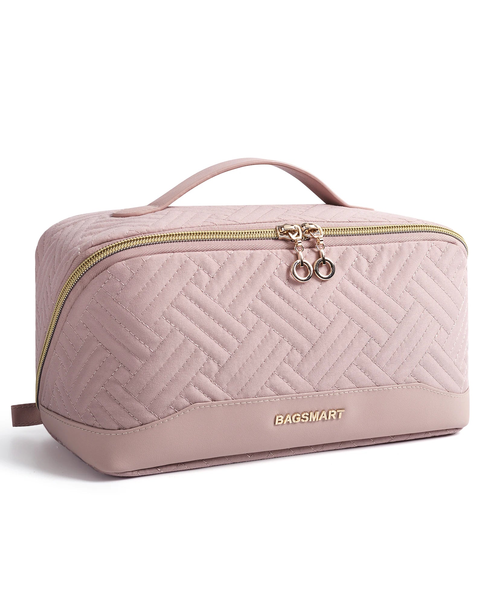 BAGSMART Women's Cosmetic Bag Large Capacity Storage Waterproof Makeup Bags Wide-open Cosmetic Pouch travel essentials