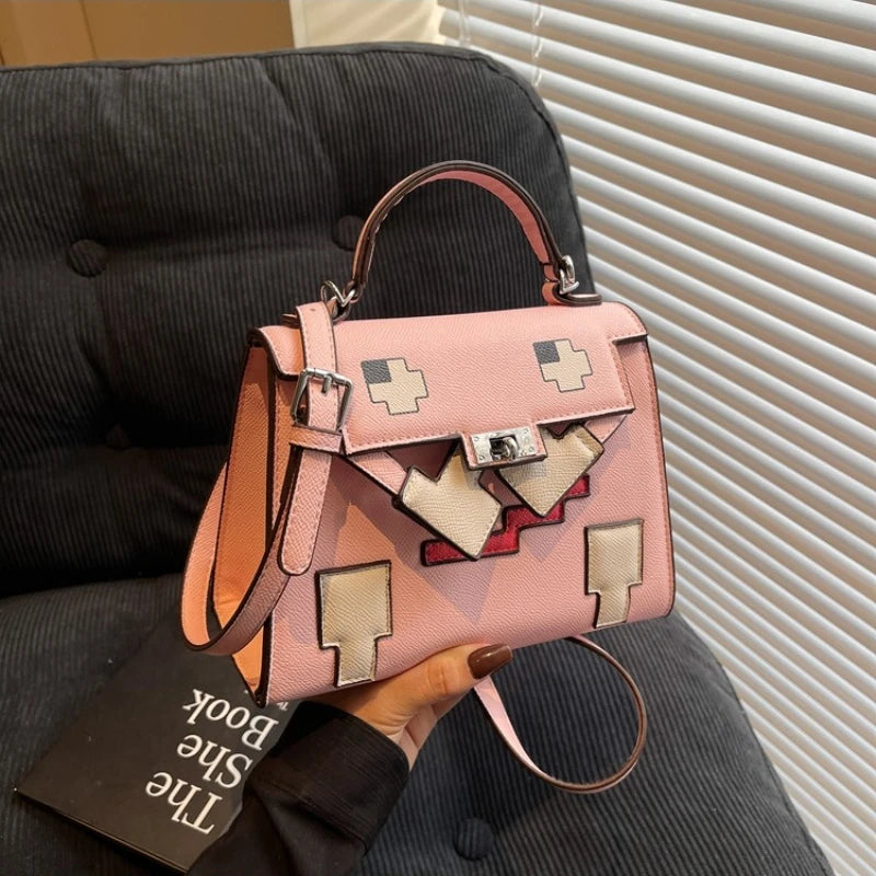 Vintage Distressed Leather Messenger Bag Multi-Pocket Crossbody Purse for Women Retro Shoulder Tote, Textured Day-to-Night Bag