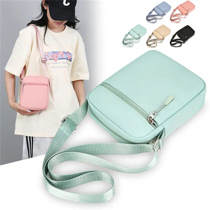 Messenger Sling Bags Casual Canvas Small Zipper Crossbody Case Simple Small Crossbody Shoulder Bag Simple small bag