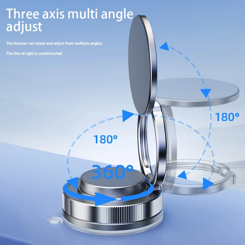 Magnetic Car Phone Mount with Adjustable 360° Rotation - Strong Suction Hands-Free Holder for Safe Driving Daily Commute
