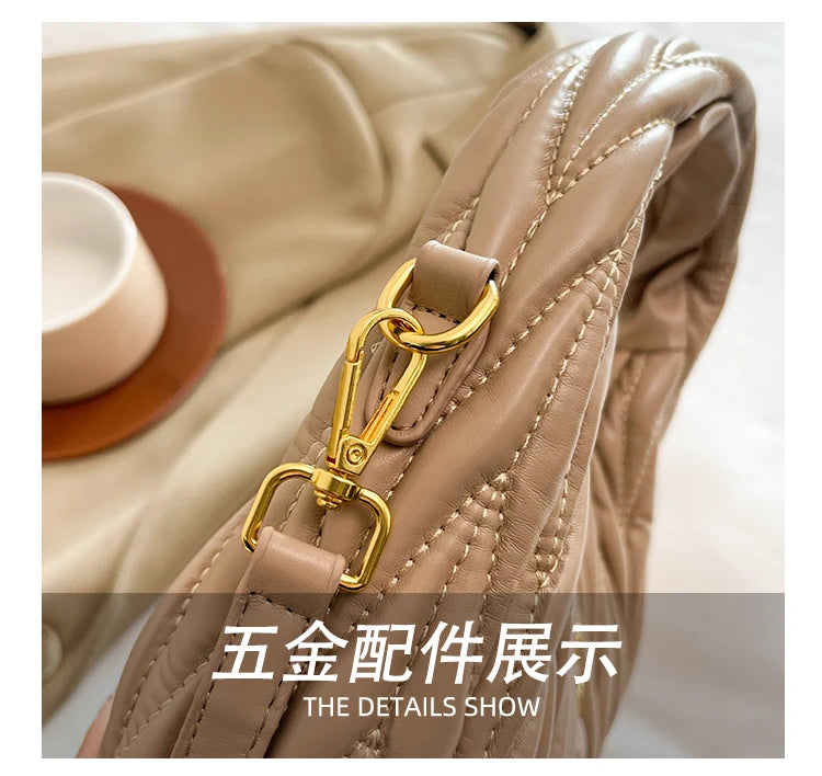 Luxury Brand Elegant Leather Messenger Bag For Ladies, Crossbody Shoulder Function Famous Designer Handbag