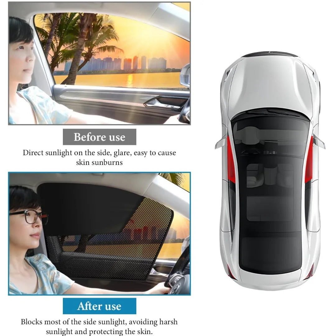 Magnetic Car Sun Shade Anti-UV Front/Rear Window Sunshield Shadow Mesh Glass Shading Curtain Auto Interior Car Privacy Shield