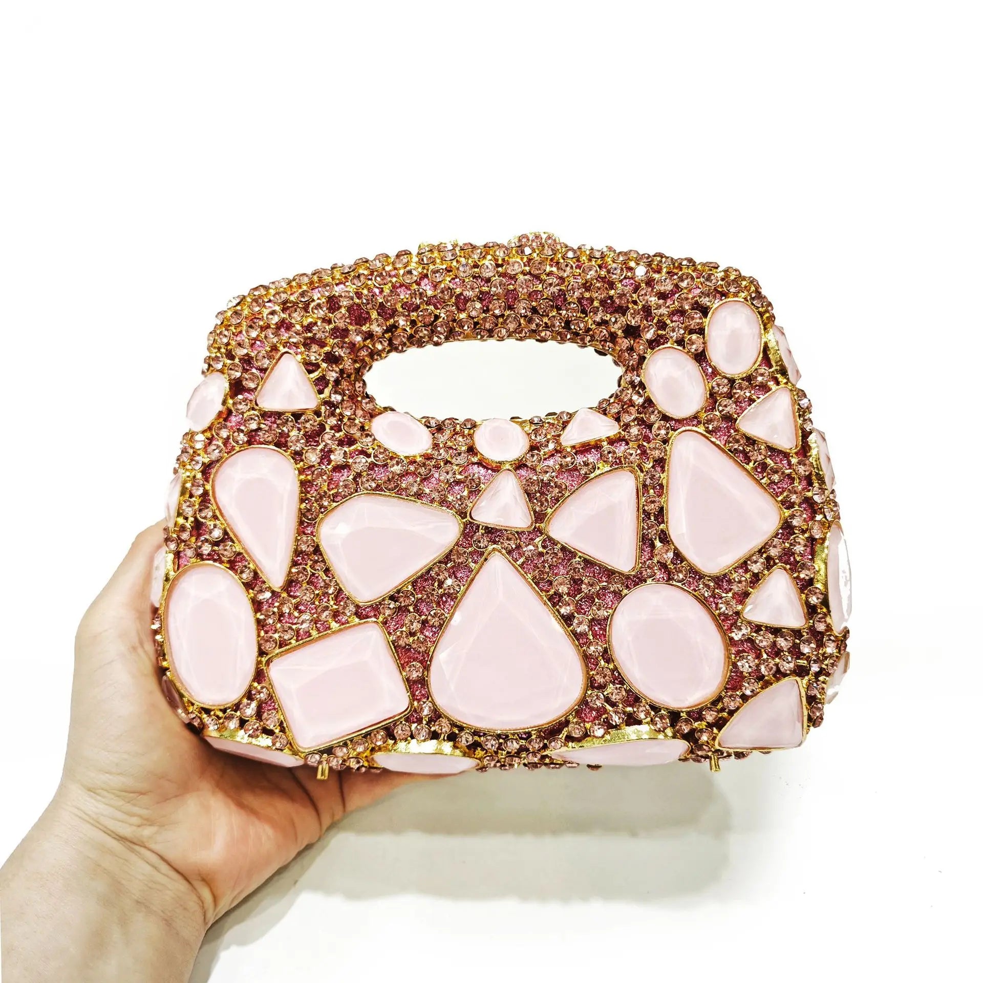 XIYUAN Crystal Clutch Purse Women Luxury Evening Bags Party Diamond Shoulder Bags Cocktail Rhinestone Handbags Golden Gem Purses