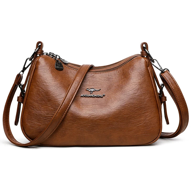 Luxury Designer Ladies Handbags New High Quality Leather Shoulder Bag for Women Female Retro and Minimalist Crossbody Bag Purses