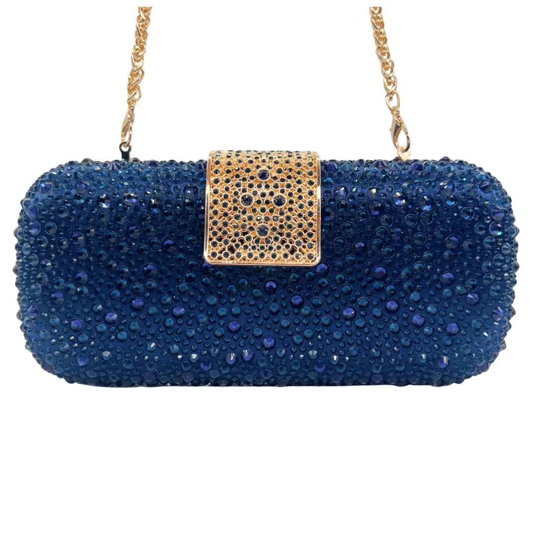 Luxury Evening Bag for Women Fashion Small Clutch Rhinestone Handbag Vintage Beaded Polyester Fiber Hard Shell Handbag
