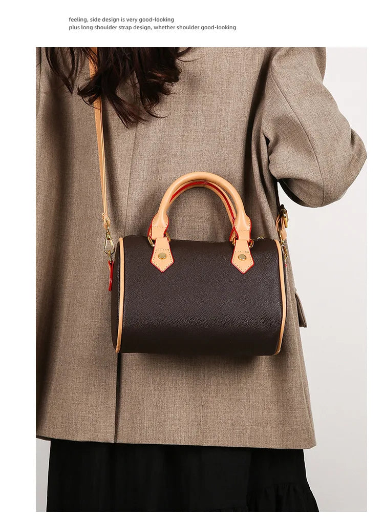 Luxury PU Women's Shoulder Bag - Pillow Boston Bag, Adjustable Crossbody/Handheld/Underarm, Spacious Multi-Way Purse