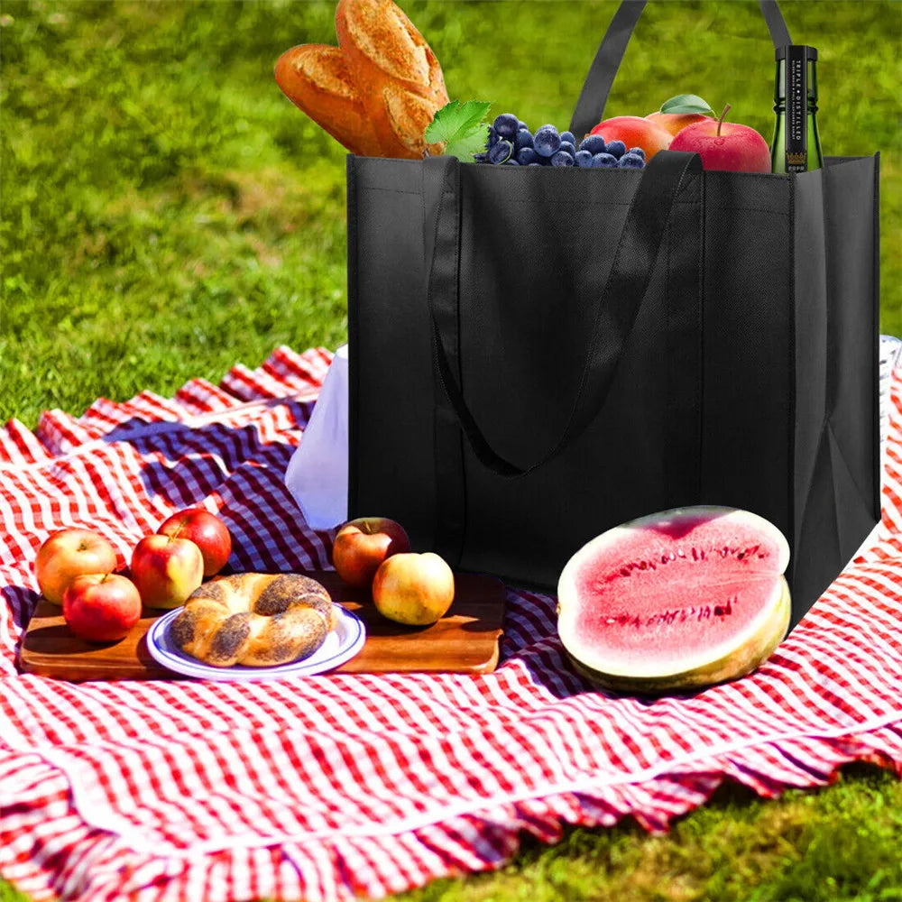 Camping Picnic Bag Foldable Portable Eco-Friendly Large Capacity Reusable Grocery Heavy Duty Shopping Bags Totes Handbag